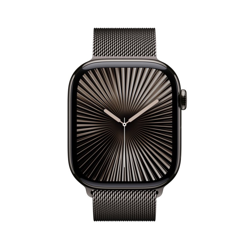 Apple Watch Series 10 46mm Cellular břidlicově šedý titan s břidlicově šedým milánským tahem M/L