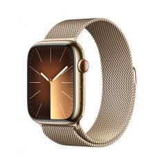 Apple Watch Series 9 Cellular 45mm Zlatý nerez se zlatým milánským tahem