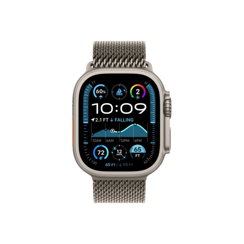 Apple Watch 49mm milánský tah z přírodního titanu - S