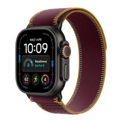 Apple Watch Ultra 4 49mm černý titan s burgundsky červeným trailovým tahem M/L / SK