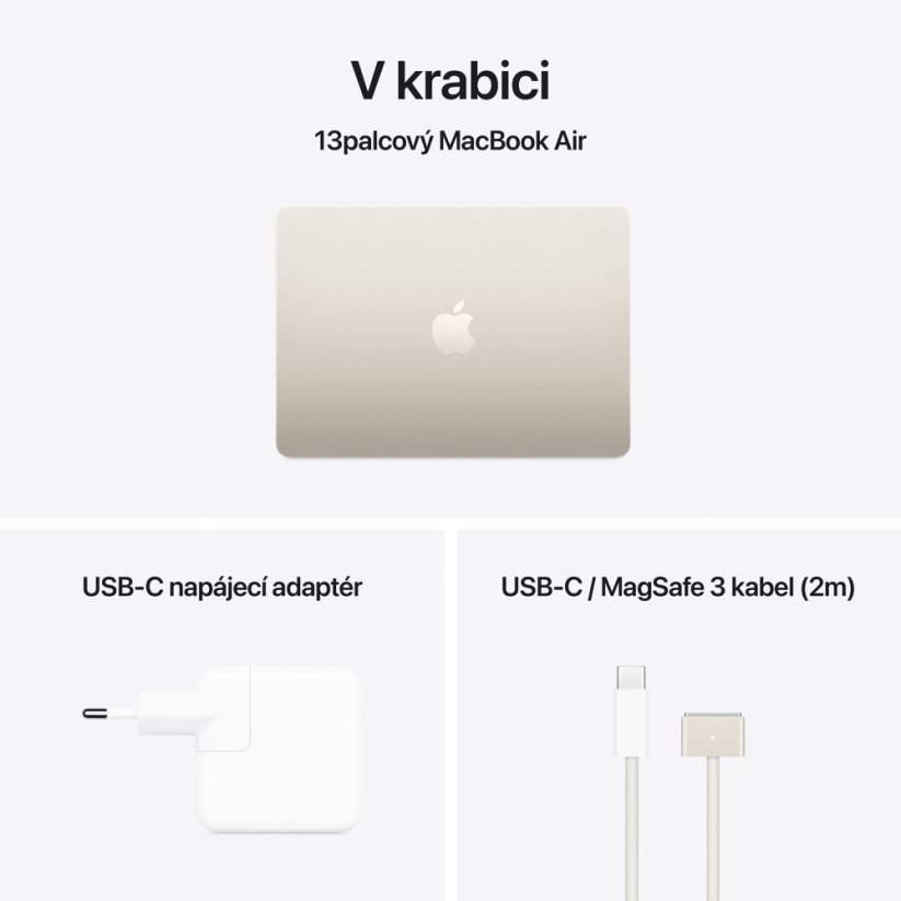 MacBook Air 13″ M4 10C CPU/8C GPU/16G/256 - Hvězdně bílý