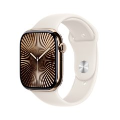 Apple Watch Series 10 46mm Cellular zlatý titan s hvězdně bílým sportovním řemínkem M/L